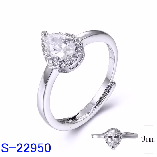Fashion Accessories Costume Jewellery Custom 925 Sterling Silver CZ Engagement Wedding Promise Rings for Women