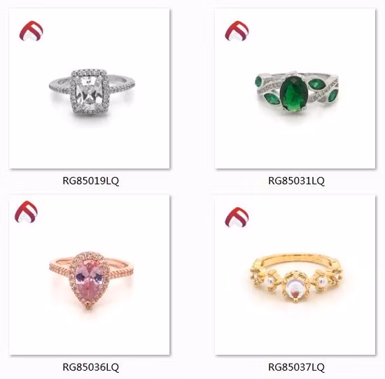 New Arrival 925 Sterling Silver Jewelry Ruby Flower Ring with White Round CZ Stone for Wedding