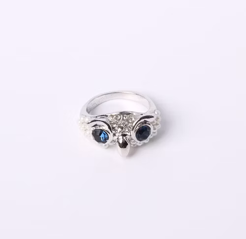 Simple Style Jewelry Ring Silver Plated with Heart Charm