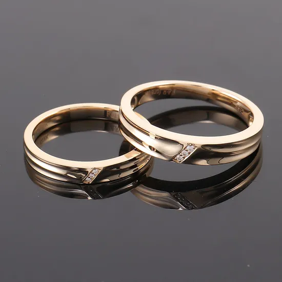 Elegant and Charming Temperament Big Diamond Pearl Multi-Color Couple Wedding Ring