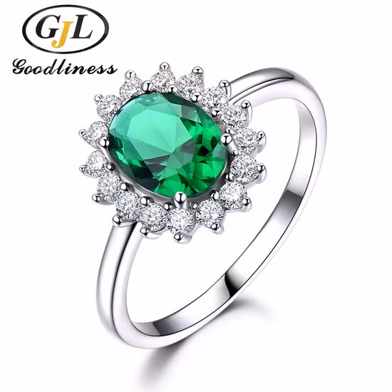 Birthstone Flower Jewelry 925 Sterling Silver Women Engagement Wedding Rings